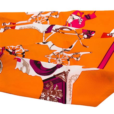 hermes scarf orange horses|hermes orange cashmere scarf.